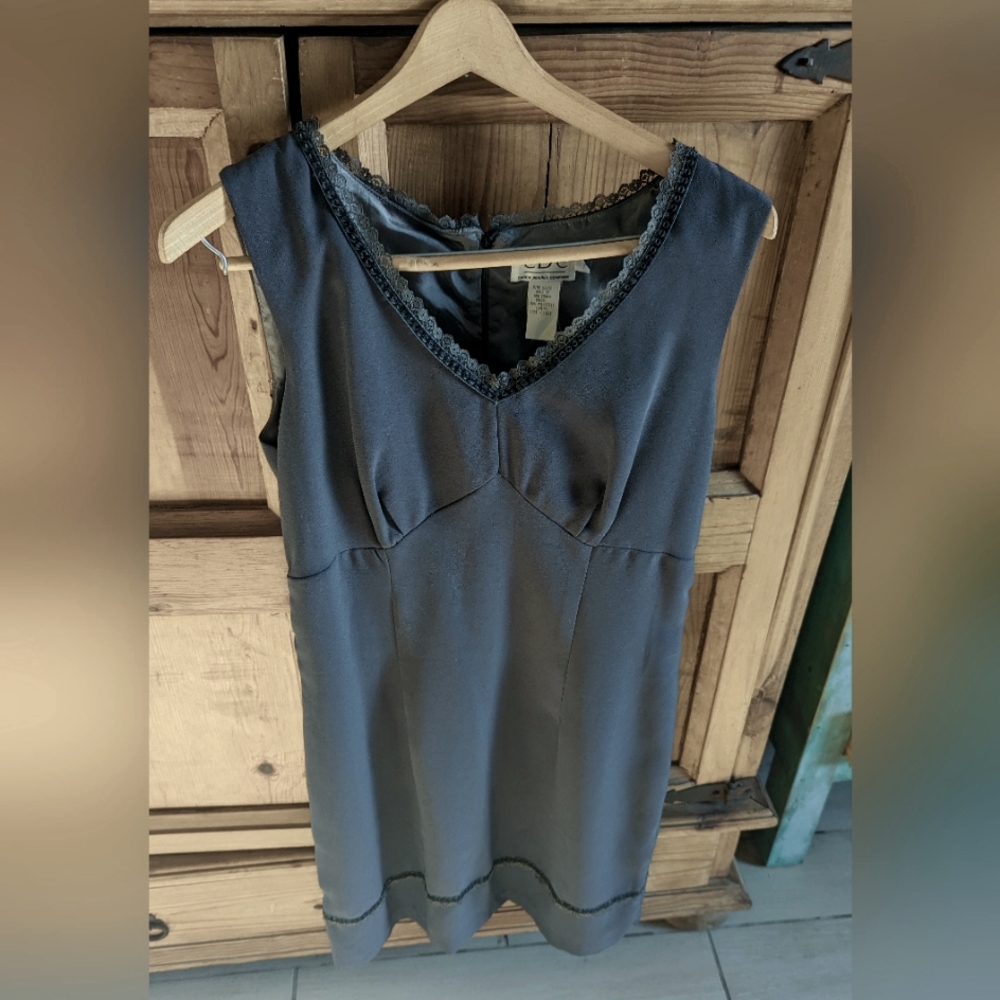 Vintage CDC crepe dress, grey,  women's size 12
